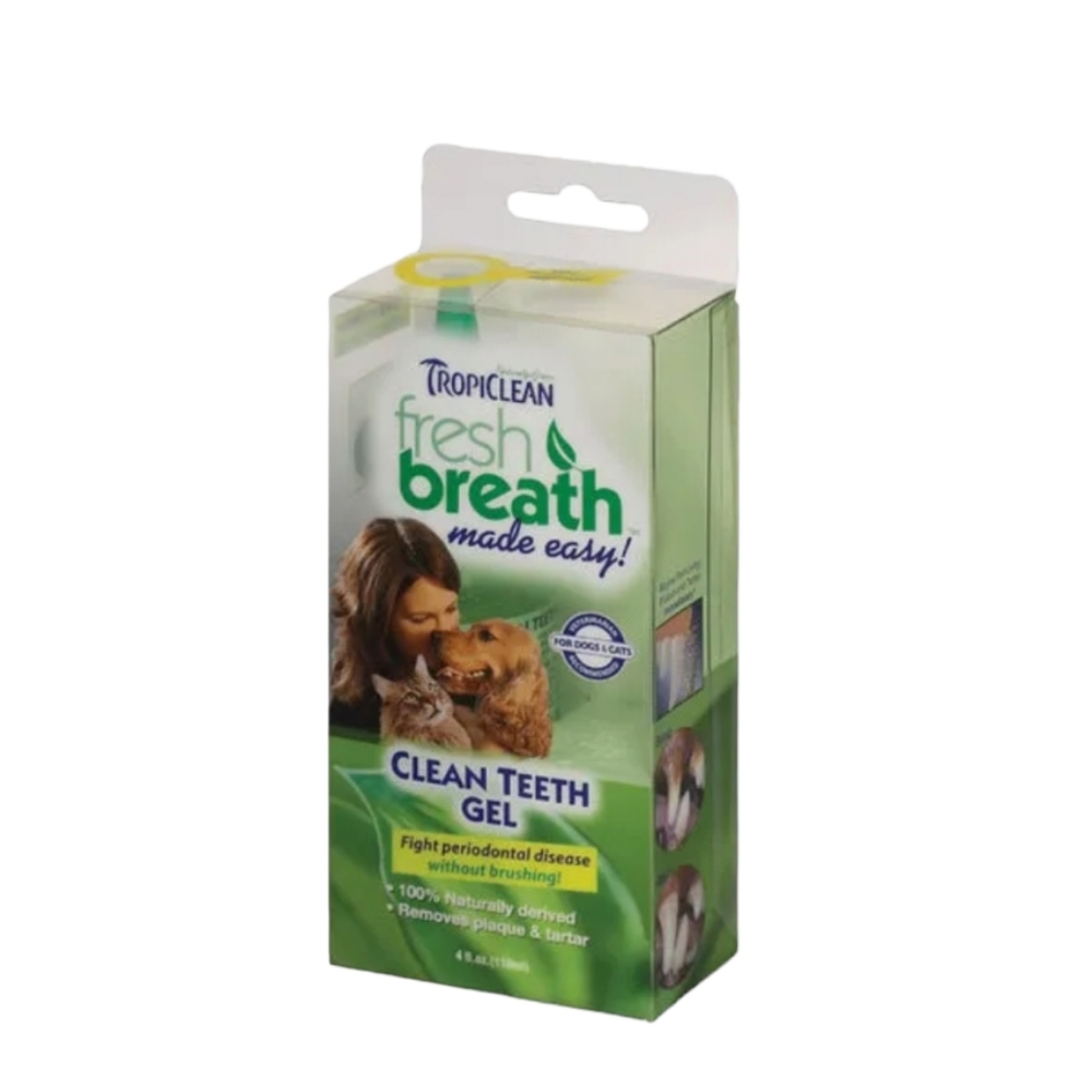 New TropiClean Clean Teeth Gel Dogs Pet Promotes Healthy Teeth Gums Breath 4 oz.